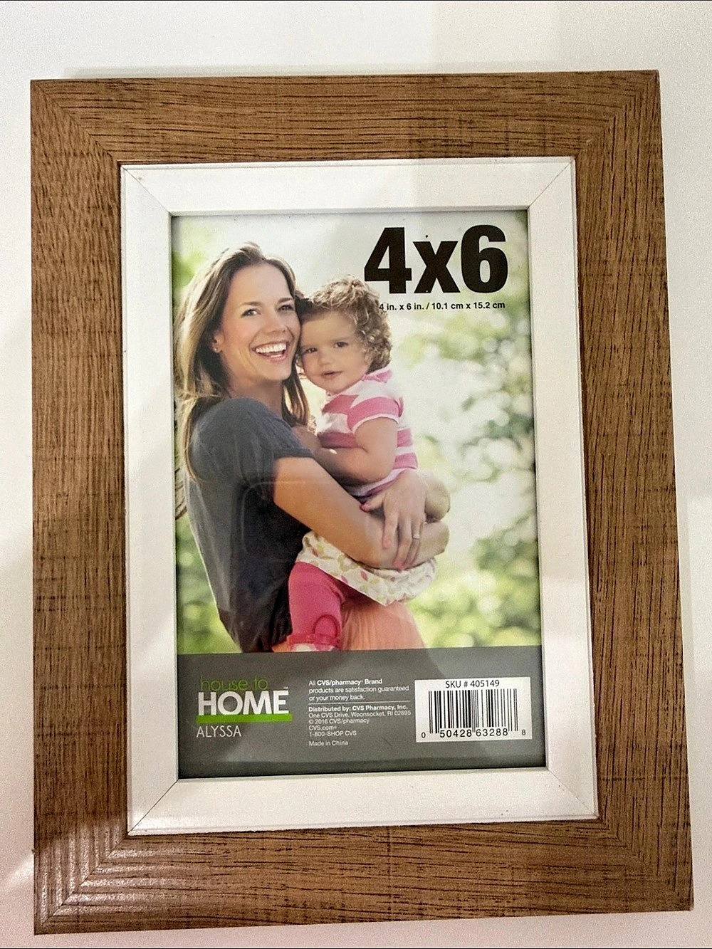 Home Alyssa 4x6 Brown Wood Picture Frame